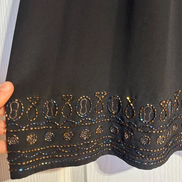 NWOT What Goes Around Comes Around Silk Beaded Embroidered Black Dress Medium - Picture 4 of 9